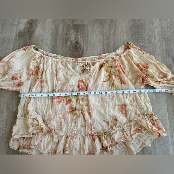 Ralph Lauren Off shoulder Short Sleeve Floral Western Blouse Denim and Supply - Picture 4 of 8